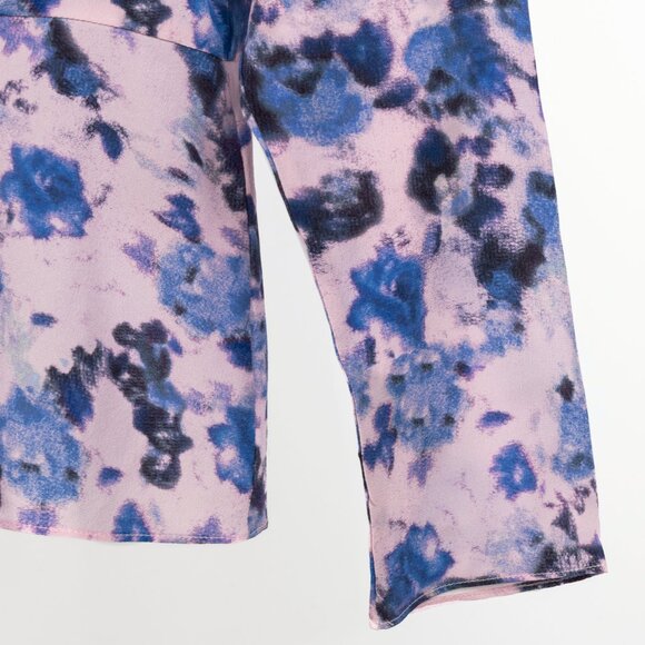 Isabel Marant Fidaje Blue Floral-Print Silk Crepe De Chine Gathered Blouse - Picture 6 of 10